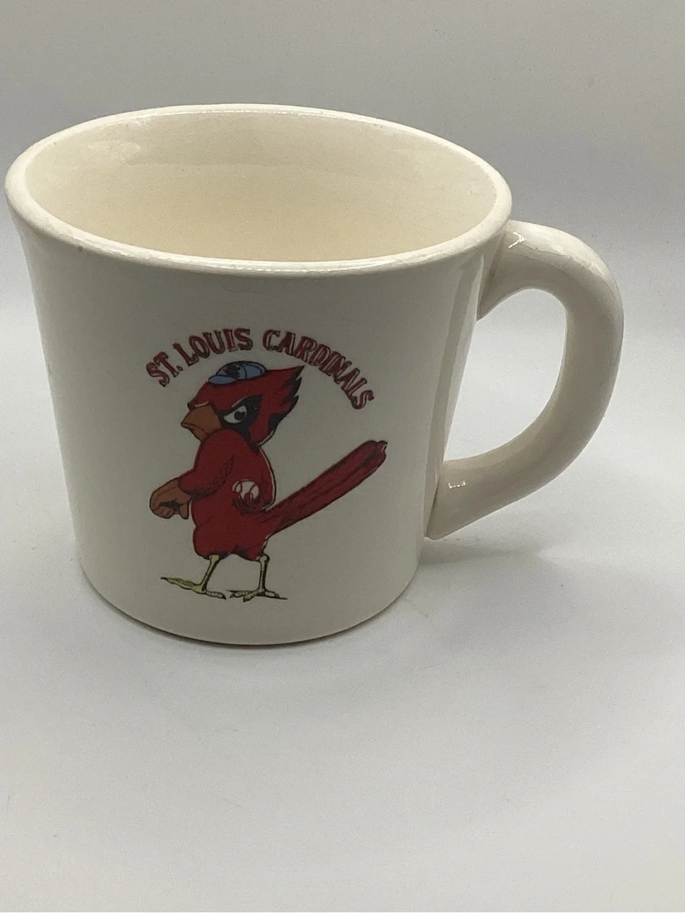 vintage white ceramic St. Louis Cardinals coffee mug